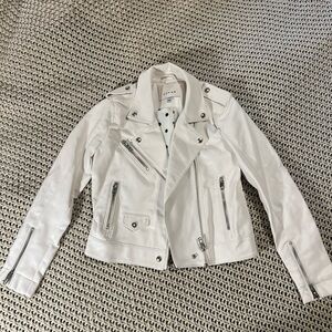 BlankNYC vegan leather Moto jacket in naked eye white